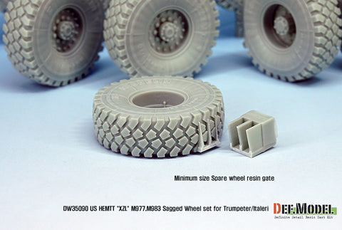 DEF Model DW35090 1/35 US HEMTT "XZL" M977,M983 Sagged Wheel set (for Trumpeter/Italeri 1/35)