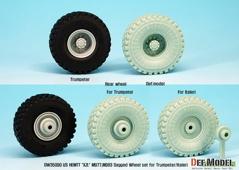 DEF Model DW35090 1/35 US HEMTT "XZL" M977,M983 Sagged Wheel set (for Trumpeter/Italeri 1/35)