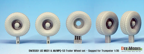 DEF Model DW35091 1/35 US MIM-104 M901 & AN/MPQ-53 Wheel set - Sagged (for Trumpeter 1/35)