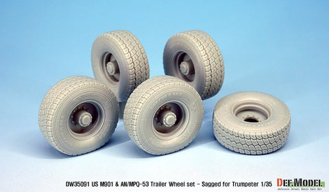 DEF Model DW35091 1/35 US MIM-104 M901 & AN/MPQ-53 Wheel set - Sagged (for Trumpeter 1/35)