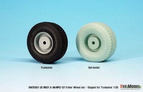 DEF Model DW35091 1/35 US MIM-104 M901 & AN/MPQ-53 Wheel set - Sagged (for Trumpeter 1/35)