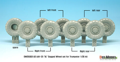 DEF Model DW35093 1/35 US LAV-25 "XL" Sagged wheel set (for Trumpeter 1/35)