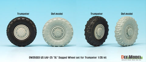 DEF Model DW35093 1/35 US LAV-25 "XL" Sagged wheel set (for Trumpeter 1/35)