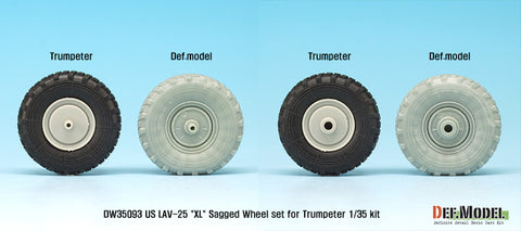 DEF Model DW35093 1/35 US LAV-25 "XL" Sagged wheel set (for Trumpeter 1/35)