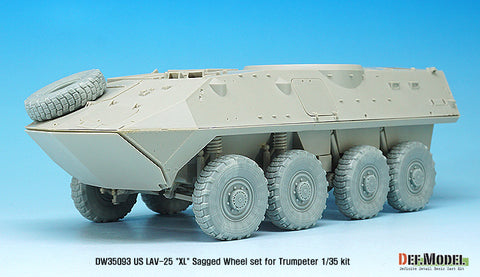 DEF Model DW35093 1/35 US LAV-25 "XL" Sagged wheel set (for Trumpeter 1/35)
