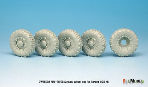 DEF Model DW35098 1/35 Franch AML-60/90 Sagged Wheel set (for Takom 1/35)