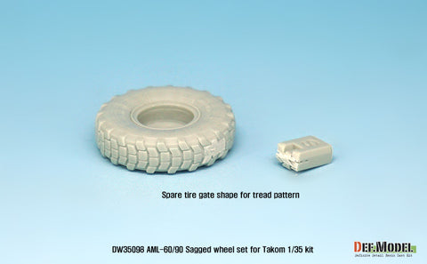 DEF Model DW35098 1/35 Franch AML-60/90 Sagged Wheel set (for Takom 1/35)