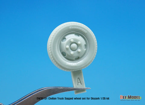 DEF Model DW35101 1/35 Japanese Civilian Truck Sagged Wheel set ( for Diopark 1/35)