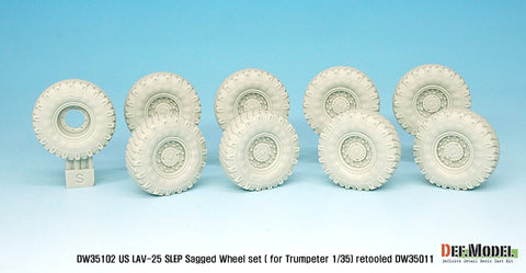 DEF Model DW35102 1/35 US LAV-25 SLEP Sagged Wheel set (for Trumpeter 1/35) Retooled DW35011
