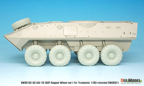 DEF Model DW35102 1/35 US LAV-25 SLEP Sagged Wheel set (for Trumpeter 1/35) Retooled DW35011