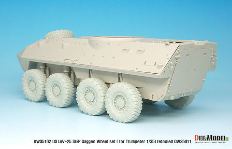 DEF Model DW35102 1/35 US LAV-25 SLEP Sagged Wheel set (for Trumpeter 1/35) Retooled DW35011