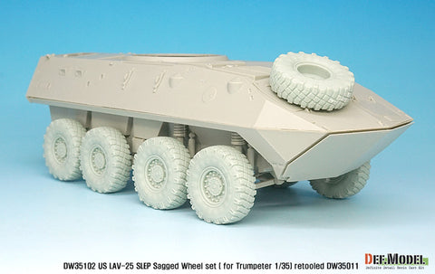 DEF Model DW35102 1/35 US LAV-25 SLEP Sagged Wheel set (for Trumpeter 1/35) Retooled DW35011
