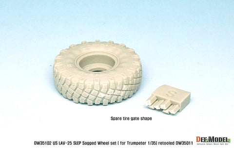 DEF Model DW35102 1/35 US LAV-25 SLEP Sagged Wheel set (for Trumpeter 1/35) Retooled DW35011