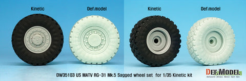 DEF Model DW35103 1/35 US MATV RG-31 Mk.5 Sagged Wheel set ( for Kinetic 1/35)