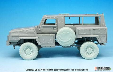 DEF Model DW35103 1/35 US MATV RG-31 Mk.5 Sagged Wheel set ( for Kinetic 1/35)