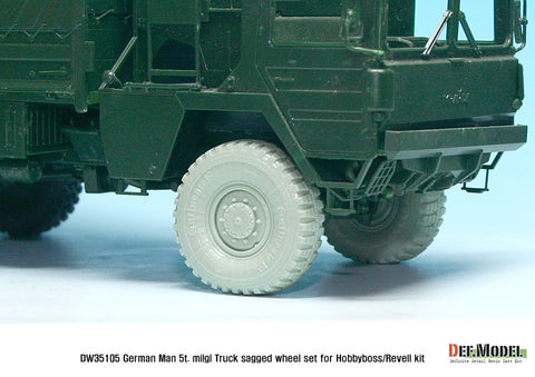 DEF Model DW35105 1/35 German Man 5t. milgl 4x4 Truck Sagged Wheel set (for Revell,Hobbyboss 1/35)