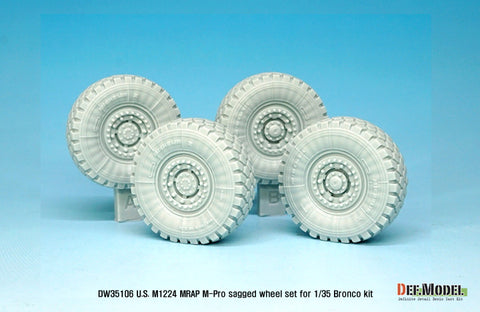 DEF Model DW35106 1/35 U.S M1224 MRAP M-pro Sagged wheel set (for Bronco 1/35)