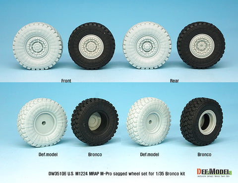 DEF Model DW35106 1/35 U.S M1224 MRAP M-pro Sagged wheel set (for Bronco 1/35)
