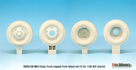 DEF Model DW35108 1/35 US M54A2 Cargo Truck Sagged Front wheel set(1)- Civilian type( for AFV club 1/35)