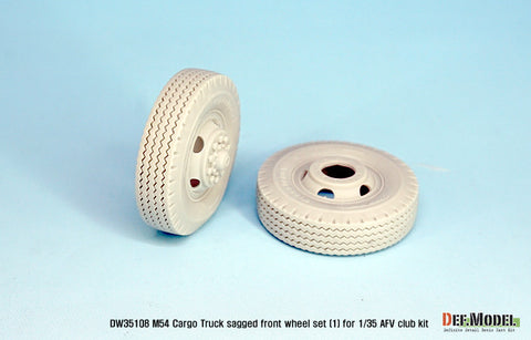 DEF Model DW35108 1/35 US M54A2 Cargo Truck Sagged Front wheel set(1)- Civilian type( for AFV club 1/35)