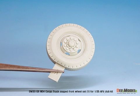 DEF Model DW35108 1/35 US M54A2 Cargo Truck Sagged Front wheel set(1)- Civilian type( for AFV club 1/35)