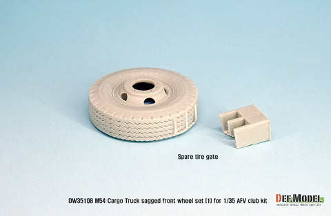 DEF Model DW35108 1/35 US M54A2 Cargo Truck Sagged Front wheel set(1)- Civilian type( for AFV club 1/35)