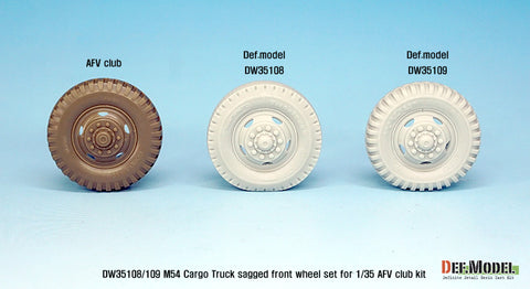 DEF Model DW35108 1/35 US M54A2 Cargo Truck Sagged Front wheel set(1)- Civilian type( for AFV club 1/35)