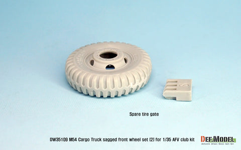 DEF Model DW35109 1/35 US M54A2 Cargo Truck Sagged Front wheel set)2)- Military type( for AFV club 1/35)