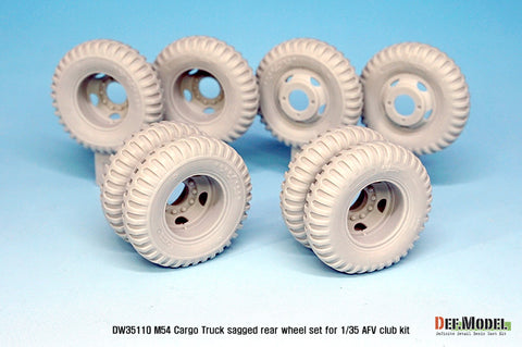 DEF Model DW35110 1/35 US M54A2 Cargo Truck Sagged Rear wheel set-Heavy load ( for AFV club 1/35)