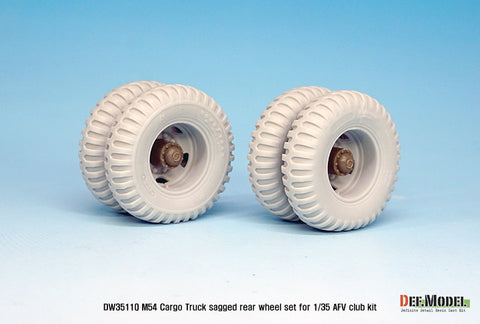 DEF Model DW35110 1/35 US M54A2 Cargo Truck Sagged Rear wheel set-Heavy load ( for AFV club 1/35)