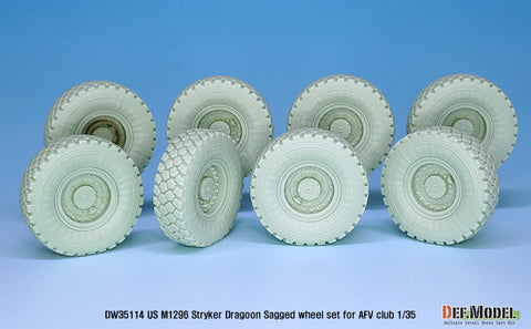 DEF Model DW35114 1/35 US M1296 Stryker Dragoon Sagged wheel set ( for AFV club 1/35)