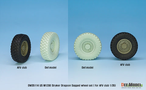 DEF Model DW35114 1/35 US M1296 Stryker Dragoon Sagged wheel set ( for AFV club 1/35)