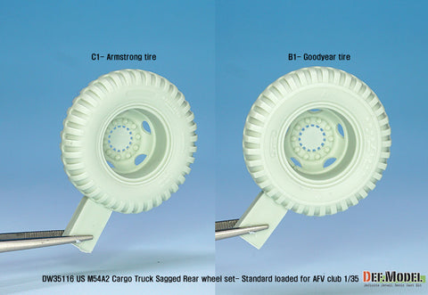 DEF Model DW35116 1/35 US  M54A2 Cargo Truck Sagged Rear wheel set- Standard loaded ( for AFV club 1/35)