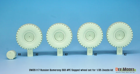 DEF Model DW35117 1/35 Russian VPK-7829 Bumerang APC Sagged wheel set ( for Zvezda 1/35)