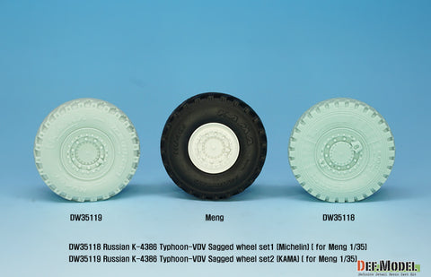 DEF Model DW35118 1/35 Russian K-4386 Typhoon-VDV Sagged wheel set 1- Michelin ( for meng 1/35)