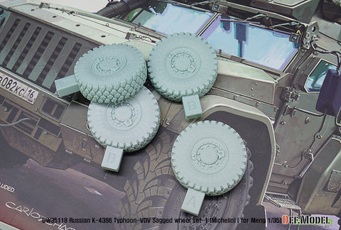 DEF Model DW35118 1/35 Russian K-4386 Typhoon-VDV Sagged wheel set 1- Michelin ( for meng 1/35)