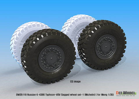 DEF Model DW35118 1/35 Russian K-4386 Typhoon-VDV Sagged wheel set 1- Michelin ( for meng 1/35)