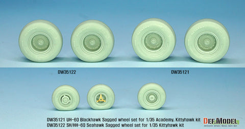 DEF Model DW35122 1/35 US SH/MH-60 Seahawk wheel set (for Kittyhawk 1/35)
