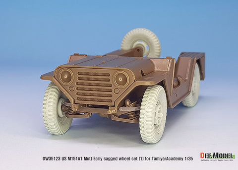 DEF Model DW35123 1/35 US M151A1 Early sagged wheel set (for Tamiya/Academy 1/35) (Included front suspension parts)