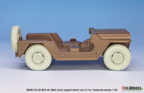 DEF Model DW35123 1/35 US M151A1 Early sagged wheel set (for Tamiya/Academy 1/35) (Included front suspension parts)