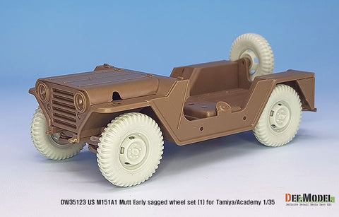 DEF Model DW35123 1/35 US M151A1 Early sagged wheel set (for Tamiya/Academy 1/35) (Included front suspension parts)