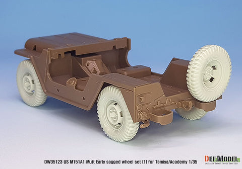 DEF Model DW35123 1/35 US M151A1 Early sagged wheel set (for Tamiya/Academy 1/35) (Included front suspension parts)