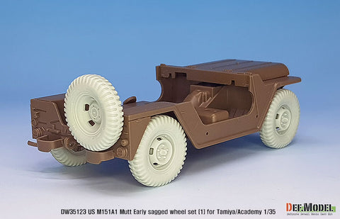 DEF Model DW35123 1/35 US M151A1 Early sagged wheel set (for Tamiya/Academy 1/35) (Included front suspension parts)