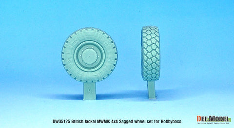 DEF Model DW35125 1/35 UK Jackal1 MWMIK 4x4 Sagged wheel set ( for Hobbyboss 1/35)