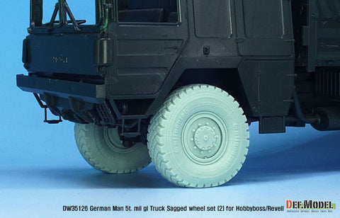 DEF Model DW35126 1/35 German Man 5t. mil gl Truck Sagged wheel set (2) Continetal HCS ( for Hobbyboss/Revell 1/35)