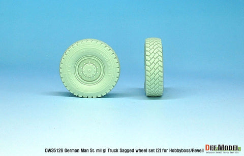 DEF Model DW35126 1/35 German Man 5t. mil gl Truck Sagged wheel set (2) Continetal HCS ( for Hobbyboss/Revell 1/35)