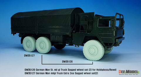 DEF Model DW35127 1/35 German Man milgl Truck Extra 2ea Sagged wheel set(2) Continetal HCS ( for Hobbyboss/Revell 1/35)