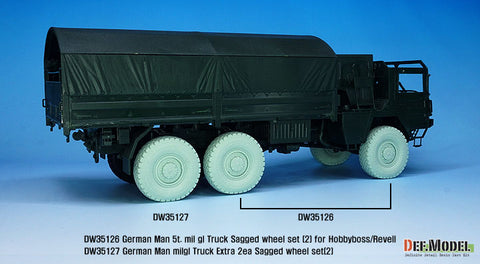 DEF Model DW35127 1/35 German Man milgl Truck Extra 2ea Sagged wheel set(2) Continetal HCS ( for Hobbyboss/Revell 1/35)