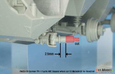DEF Model DW35128 1/35 German TPz-1 Fuchs ABC Sagged wheel set (1) mich.XL( for Revell 1/35)