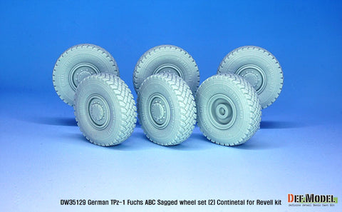 DEF Model DW35129 1/35 German TPz-1 Fuchs ABC Sagged wheel set (2) Continetal HCS ( for Revell 1/35)